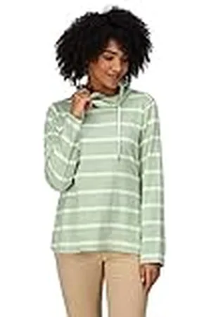 Regatta Helvine randig sweatshirt för kvinnor fleece, Tyst grön, 18