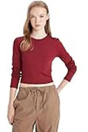 DeFacto Långärmade tröjor för kvinnor – långärmad tröja och lång skjorta för kvinnor – t-shirt med lång, , XL