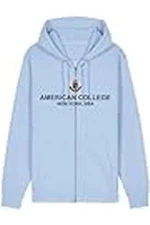 American College Herr himmelsblå dragkedja tröja storlek L Decontract, , L