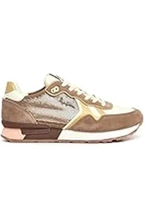 Pepe Jeans Dam Brit paljetter W sneakers, brun (Sand Beige), 8 UK, , 42 EU