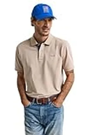 GANT Halvärm pikétröja, knäppt polokrage, logotyp, orange, , 4XL