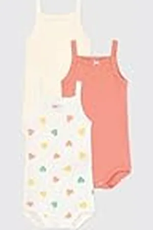 Petit Bateau Body med axelband (3-pack) för flickor, , 24 M�nader