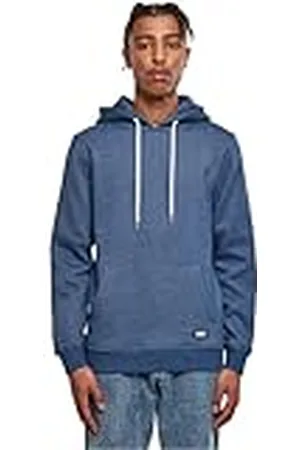 Urban classics Basic Melange Hoody Huvtröja, blå ljus, M