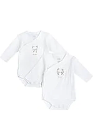 chicco Unisex babybody i bomull, en Manica Lunga, apertura spalla Bottone, Bianco, 1 månad, , 0 månader