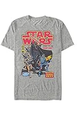 STAR WARS Unisex Pop Comic ekologisk kortärmad t-shirt, melerad grå, XL, , XL
