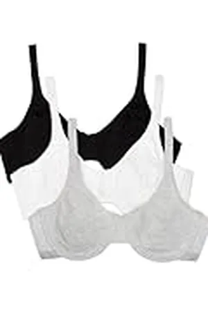 Fruit Of The Loom Dam BH (2-pack), Svart/Vit 86CK/Gråmelerad, 6DD, Svart/Vit 86 Ck/Grå, 90F