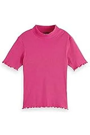 Scotch&Soda Maison dam ribbed mock neck t-shirt, , S, , S