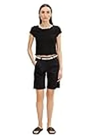 TOM TAILOR Damer Chino Bermuda shorts med bälte 1031285, , 32