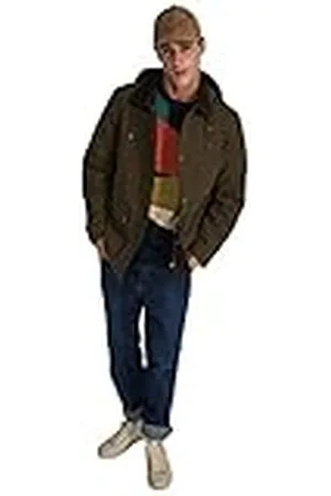 Springfield Parkas Manchesterkrage för män, avtagbar huvjacka, , S