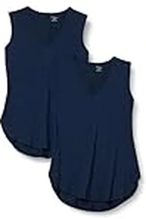 Amazon Damtröja standard-fit v-ringad linne (tidigare Daily Ritual), 2-pack, marinblå, XX-Large