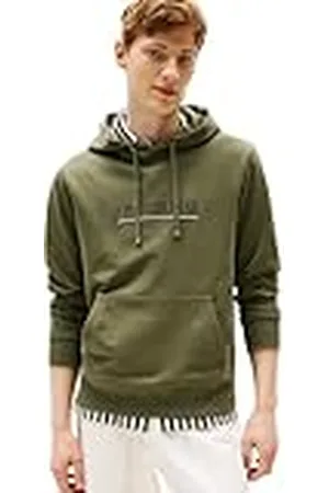 Tommy Hilfiger Herr varumärke älskar HILFIGER huvtröja MW0MW40534 pullover huvtröja, grön (slagsgrön), L, , L