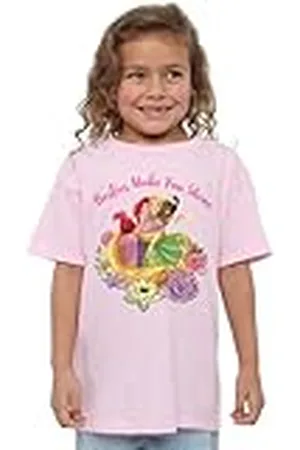 Disney Mandarin creative ltd Besties Shine with Ariel, Rapunzel, Tiana Girls t-shirt, ros, 12–13 år, , 12-13 år