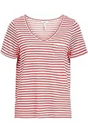 Object Dam Objtessi Slub S/S V-hals Noos t-shirt, , S