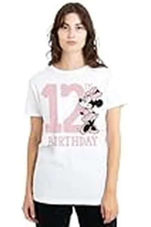 Minnie Mimmi Pigg 12:e födelsedagen skjorta dam t-shirt, vit, Large, , L