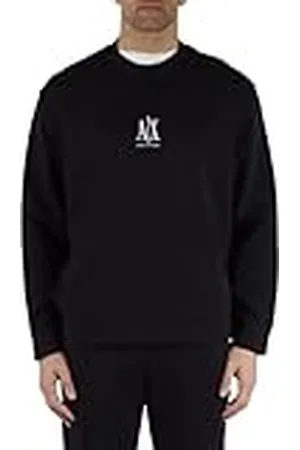 Armani Exchange Icon Project, broderad logotyp, tröja med rund hals, , L