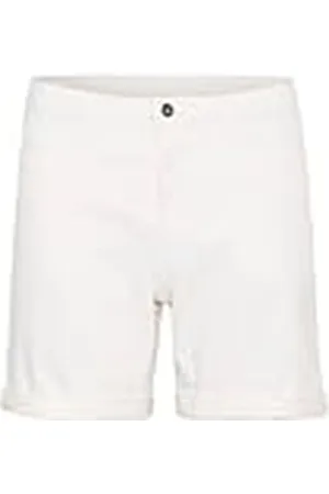 Kaffe Kvinnors shorts färgade denim mellanlängd mellanhöjd midja vikta manschetter, , 44