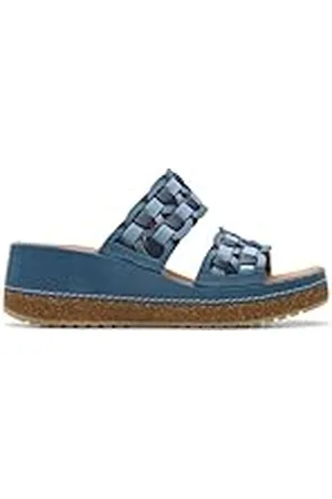 Clarks Premium dam Kassanda Mule Sandal, Blue Combi, 5,5 UK, , 38.5 EU