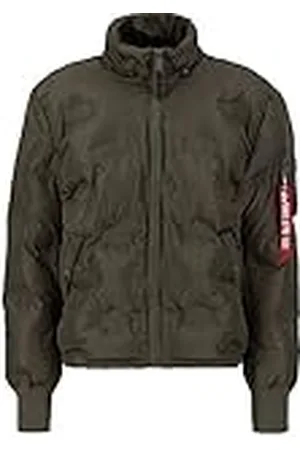 Alpha Industries Hooded Logo Puffer Jacka för Män, , L
