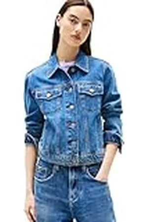 Tommy Hilfiger Dam klassisk träningsjacka CI8132 DW0DW21414 truckerjacka, , L, , L