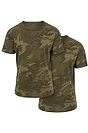 Build Your Brand T-shirt för män, camo Tee 2-pack, arméskjorta för män, överdimensionerad passform, , L