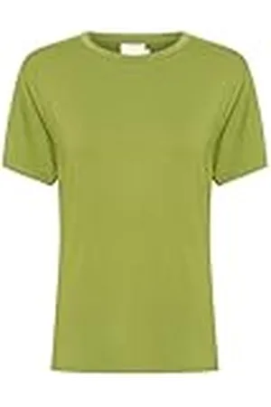 Kaffe Dam T-shirt casual passform shorts ärmar Crew Neck Hip Length Jersey T-shirt dam, , M