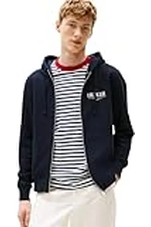 Tommy Hilfiger Herr HILFIGER STACKED HOODED ZIP TH MW0MW39375 dragkedja genom huvtröja, , XS, , XS