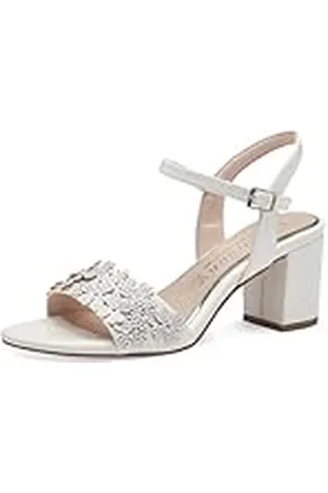 Marco Tozzi Av GMK damsandalett, Feel ME fotbädd, mjukt foder, 2–88300–42 sandal med klack, elfenbenspat, 40 EU, , 40 EU