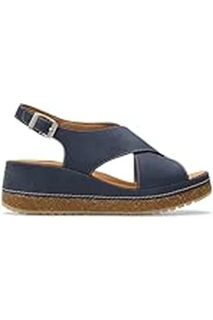 Clarks Premium dam Kassanda Step Sandal, Navy Nubuck, 4 UK, , 37 EU