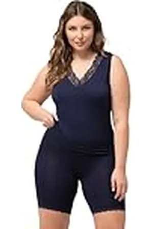 Ulla Popken Dam stora storlekar överdimensionerade plus size radler, spetsfåll, bambumvalitet, , 36W / 32L