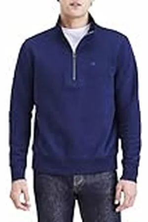 Dockers Quarter Zip Fleece Sweatshirt Navy Blazer, , XS