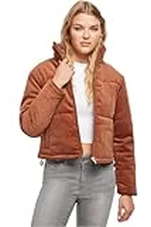 Urban classics Damvinterjacka, manchesterjacka, Corduroy, buffertjacka med ståkrage, kort skuren, typ dunjacka, storlek XS till 5XL, , XXL