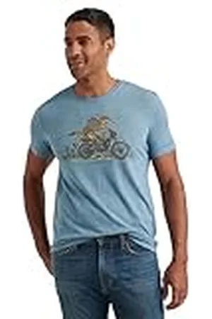 Lucky Brand Herr kortärmad rund hals prärievarg ryttare t-shirt