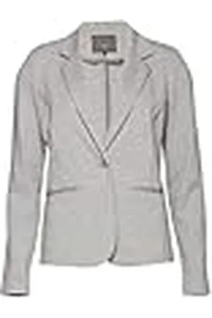 Ichi IHKATE BL dam blazer kort blazer, jacka med en knapp-kavaj med stretch och, Grå melerad (10020), XL