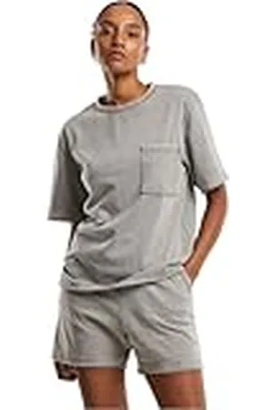 Urban classics Dam-t-shirt, tvättad jersey, boxy-skjorta, lös dam-t-shirt av tvättad jersey, storlekar XS – 5XL, , 5XL