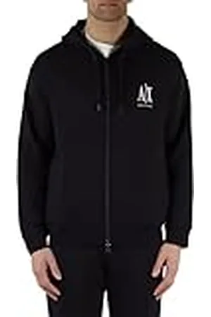Armani Exchange Icon Project, broderad logotyp, hel dragkedja med huva, , XXL