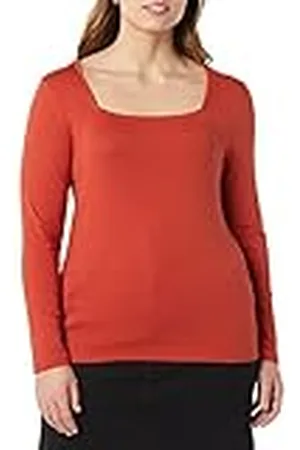 Amazon Dam Slim-Fit långärmad T-shirt med fyrkantig hals, , Medium