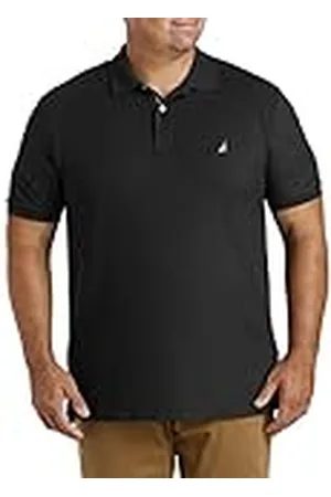 Nautica Herr klassisk passform kortärmad solid prestanda polo skjorta, Sann svart, XXL Lång