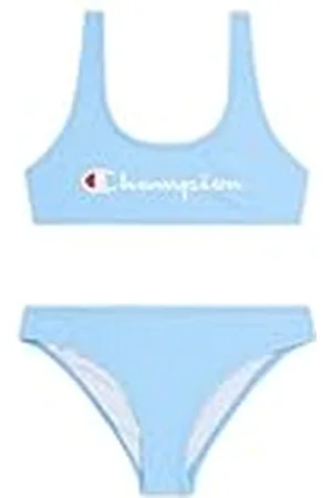 Champion Flickor legacy ikoner badkläder Wstretch matt nylon kontrastlogotyp tvådelad baddräkt, , 13-14 år