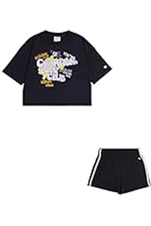 Champion Flickor Legacy Summer Graffiti G-Graphic Boxy T-shirt & shorts komplett, , 3-4 år