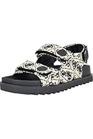 Guess Dam Fadey platt sandal, elfenben/mörkblå logotyp multi, 5,5 UK, , 38.5 EU