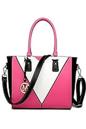 MISS LULÙ Damväska i elegant topphandtag – lyxig tygväska minimalistisk design – mode crossbody-väska med färgblockering – mångsidig för affärs- och vardagligt bruk