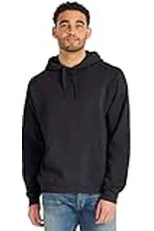 Hanes Herrtröja Comfortwash plagg färgad fleece huvtröja sweatshirt med huva, , L