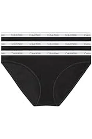 Calvin Klein Dam trosor set med 3 stretchbomull bikini, Svart ( /svart), M