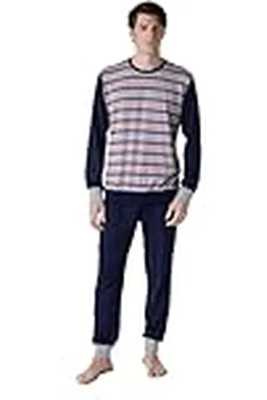 LVB Pyjamas-set med lång rund hals med trådfärgad kasak för män, , M