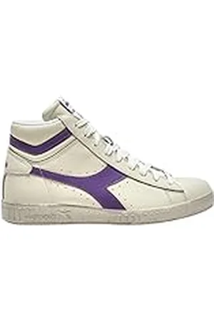 Diadora Game L High Waxed, Unisex-vuxen, vit/violett bär (C6210), 43 EU, , 43 EU