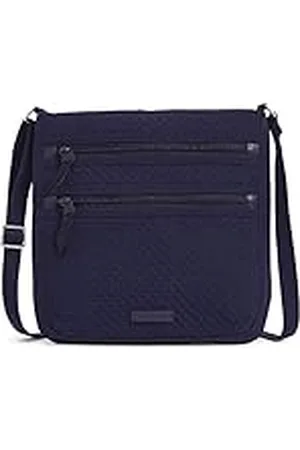 Vera Bradley Mikrofiber trippel dragkedja hipster crossbody handväska, Blå - Sann marinblå - en storlek