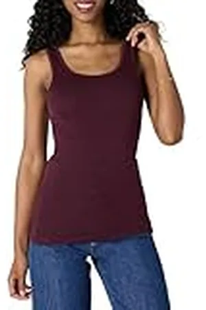 Amazon Kvinnors slim fit tank, 4-pack, beige/rodna/vinröd/terrakotta, XX-Large