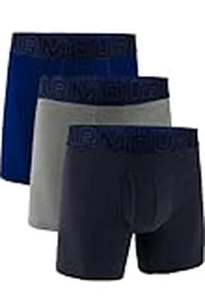 Under Armour Performance Cotton Boxer - Solid 6in 3-Pack, Midnight Navy - Core, XL
