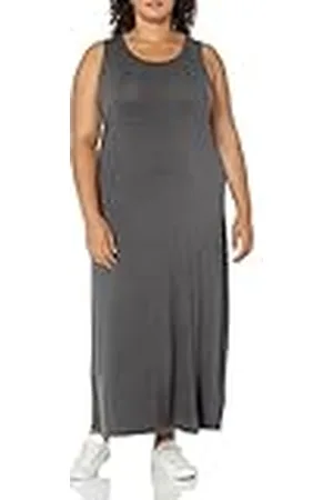 Amazon Dam Tank Maxi Klänning, Träkol Heather, Small