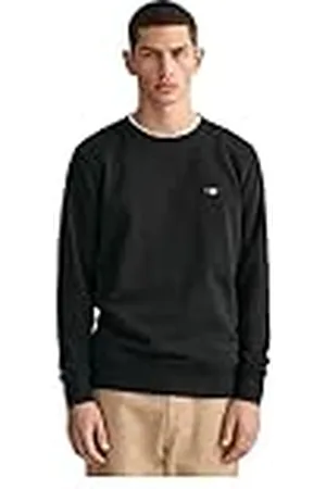 GANT Reg Shield C Neck Sweat Sweatshirt för män, svart, 3XL